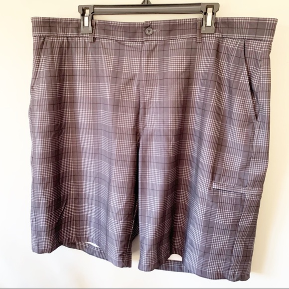 Pebble Beach Performance Grey Plaid Shorts | 42 - Picture 2 of 5